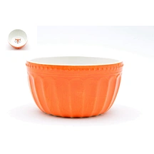 Orange Polka Dot Ceramic Bowl, Bright Dot Pattern Tableware, Playful Orange Spot Dish